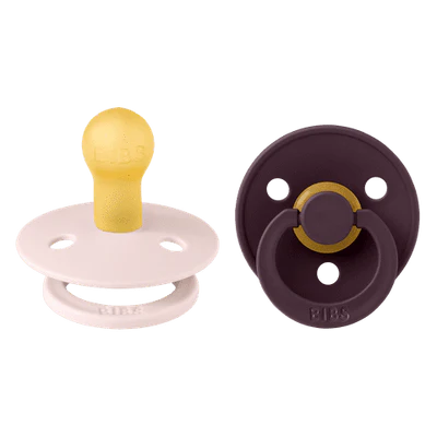 BIBS / Dummy Round Nipple 2 Pack - Petal/Plum