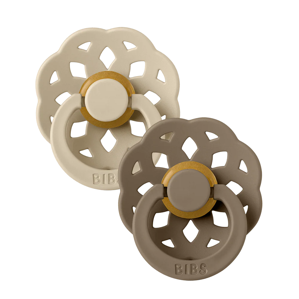 BIBS / Boheme Dummy Round Nipple 2 Pack - Vanilla/Dark Oak