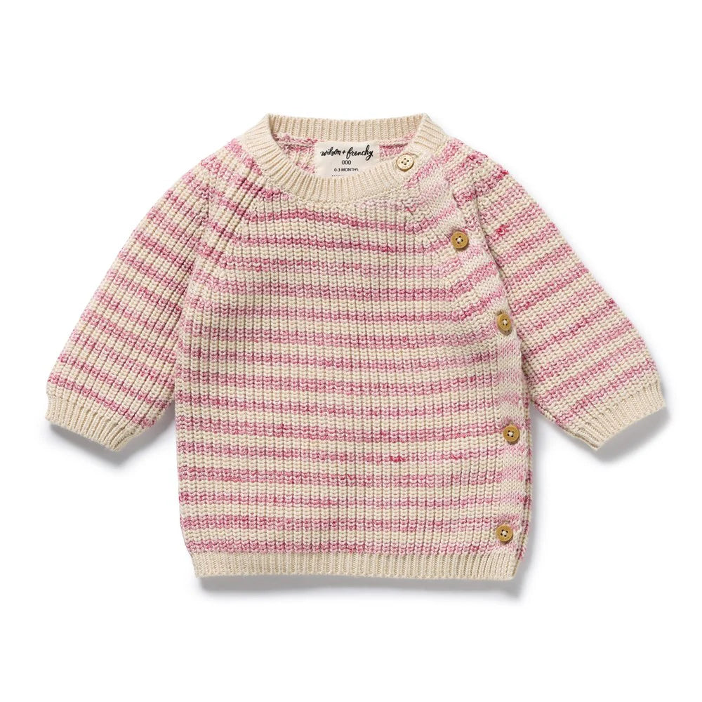 Wilson & Frenchy / Rhubarb & Cream Knitted Stripe Kimono Cardigan