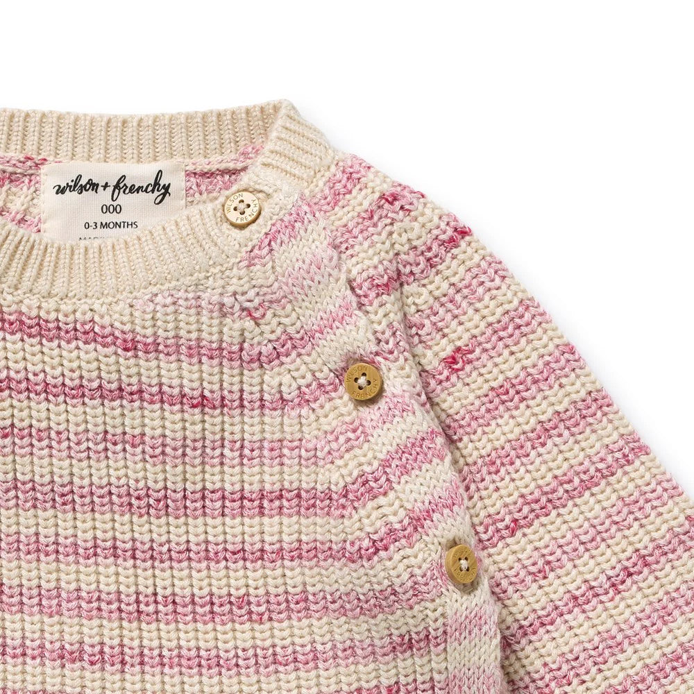 Wilson & Frenchy / Rhubarb & Cream Knitted Stripe Kimono Cardigan