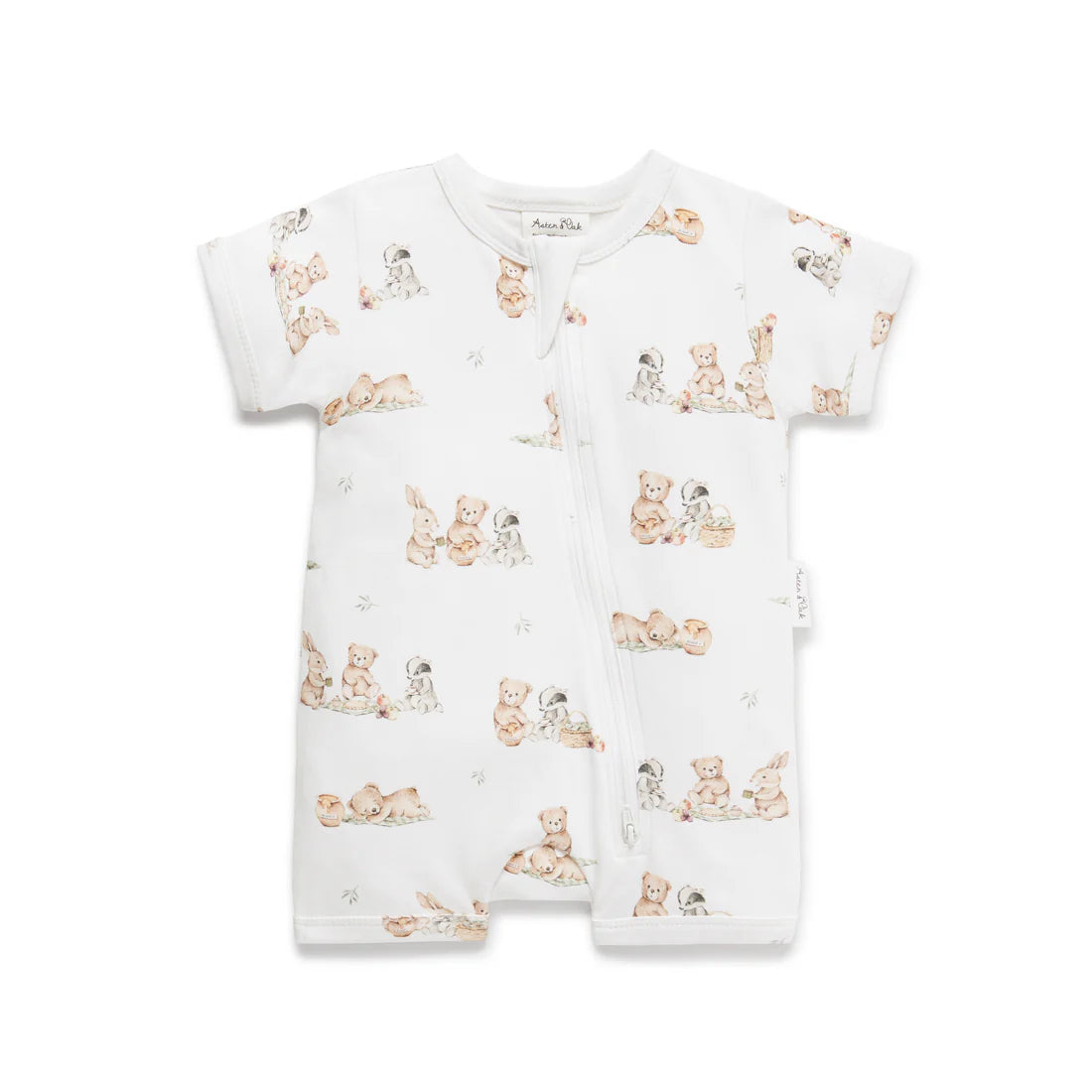 Aster & Oak / Teddy Picnic / Zip Romper
