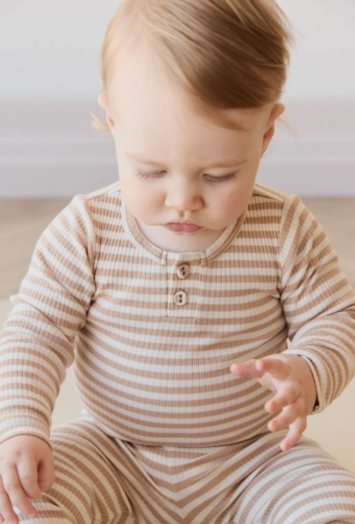 Jamie Kay / Long Sleeve Bodysuit - Narrow Stripe Baker/Cloud