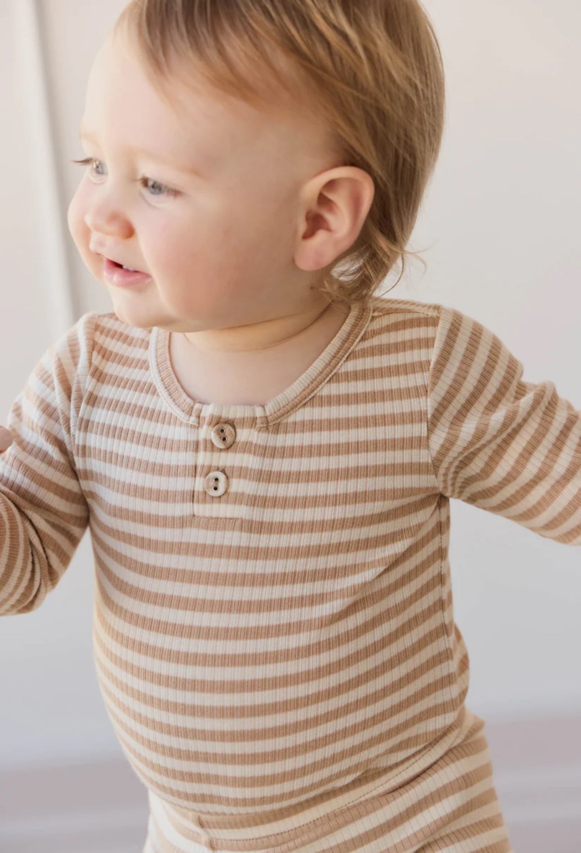 Jamie Kay / Long Sleeve Bodysuit - Narrow Stripe Baker/Cloud