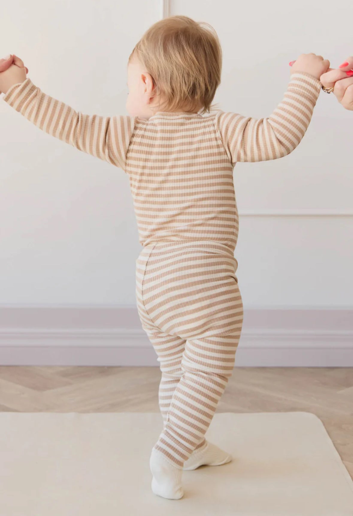 Jamie Kay / Long Sleeve Bodysuit - Narrow Stripe Baker/Cloud