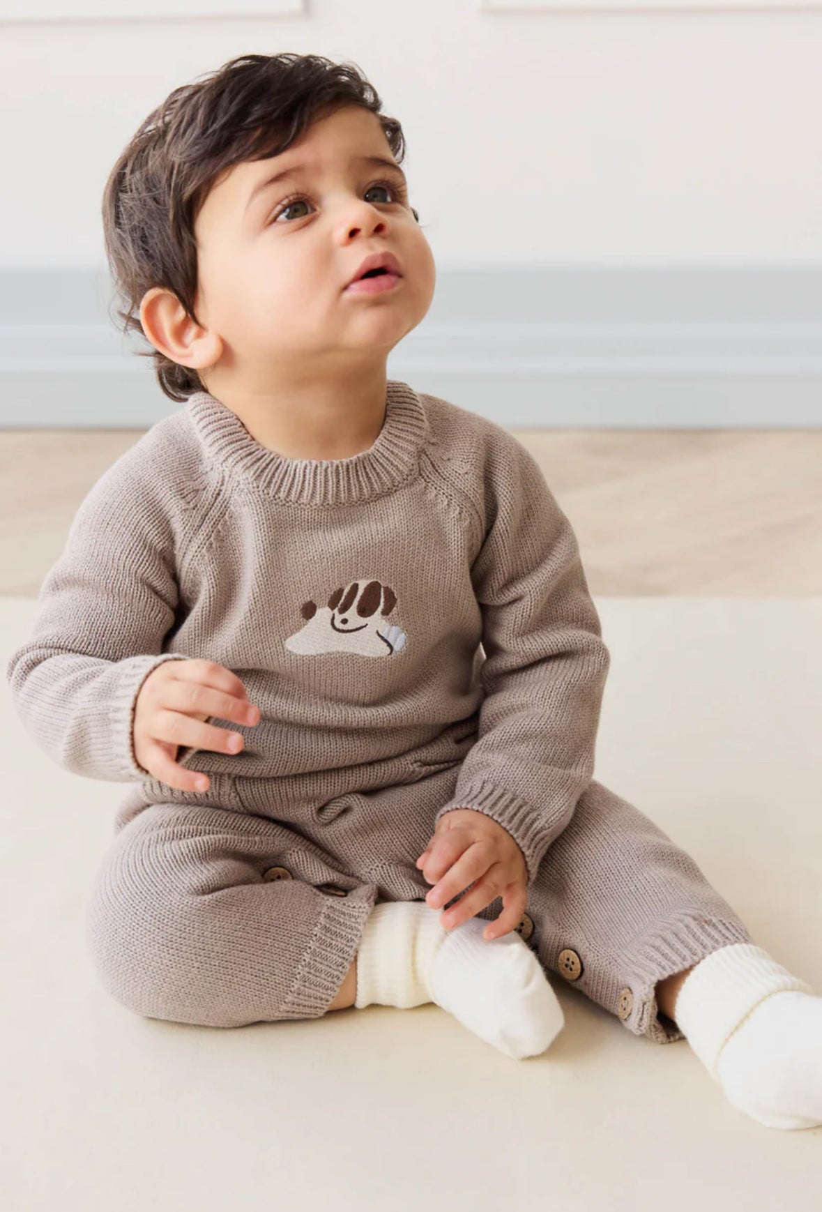 Jamie Kay / Theo Knit Onepiece - Tweed Sasha Puppy