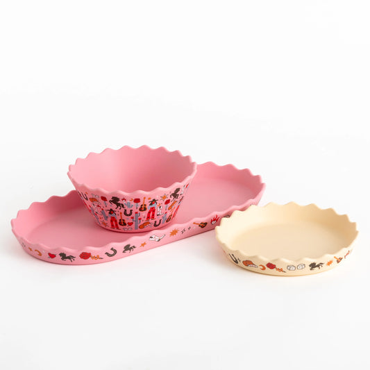 Chino Club / Silicone Bowl and Plate Set - Cowgirl