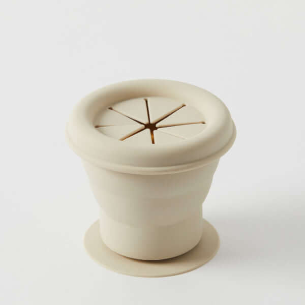 Nordic Kids / Henny Silicone Collapsible Snack Cup - Almond