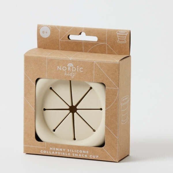Nordic Kids / Henny Silicone Collapsible Snack Cup - Almond