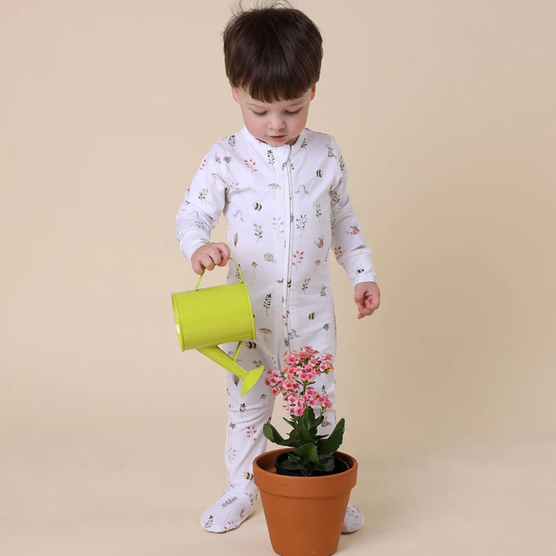 Snuggle Hunny / Zip Footie - Garden Friends