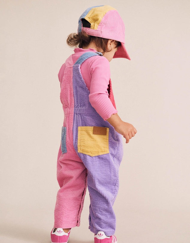 Huxbaby / Colour Block Girl Cord Overalls