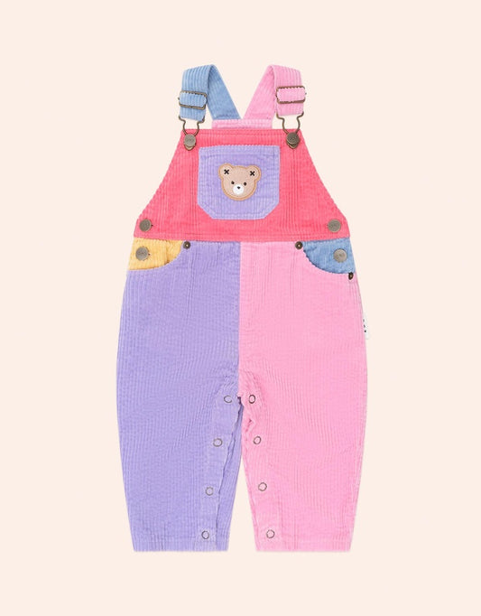 Huxbaby / Colour Block Girl Cord Overalls