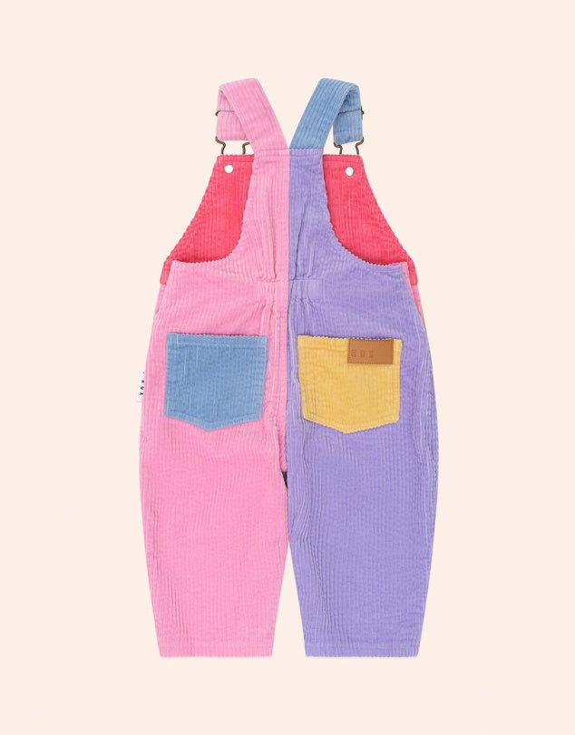 Huxbaby / Colour Block Girl Cord Overalls