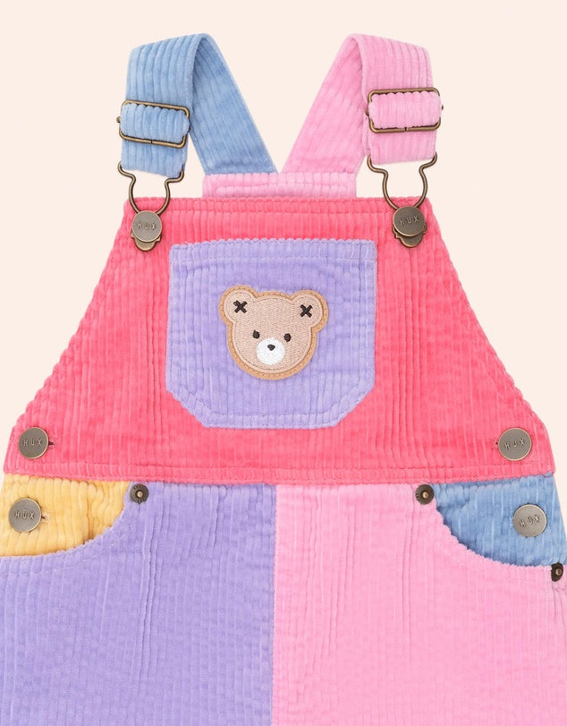 Huxbaby / Colour Block Girl Cord Overalls
