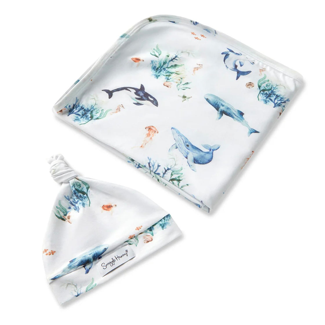 Snuggle Hunny / Jersey Wrap Set - Ocean