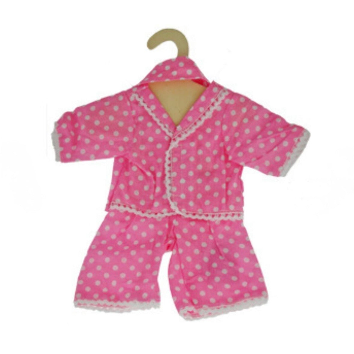 Hopscotch Doll / Doll Clothes - Pink Polka Dot Pyjamas