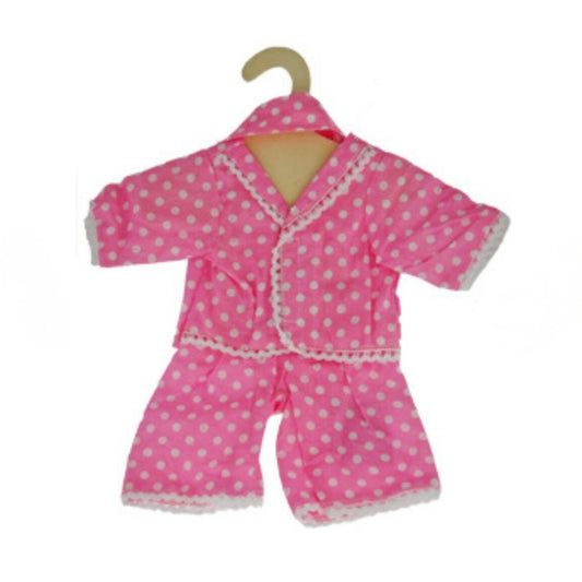 Hopscotch Doll / Doll Clothes - Pink Polka Dot Pyjamas