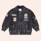 Huxbaby / Black Knit Denim Patches Jacket