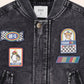 Huxbaby / Black Knit Denim Patches Jacket