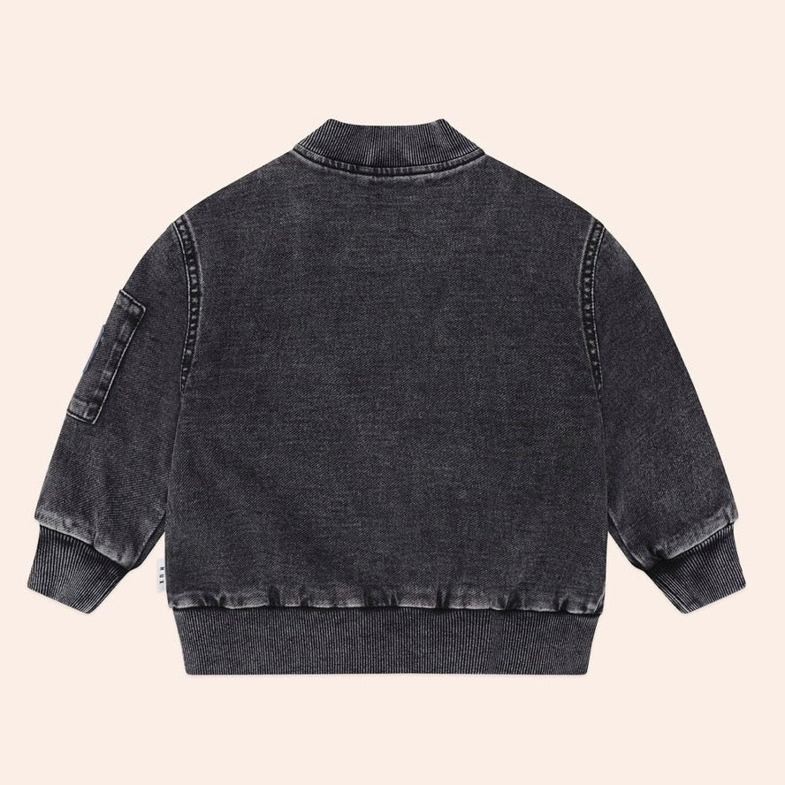Huxbaby / Black Knit Denim Patches Jacket