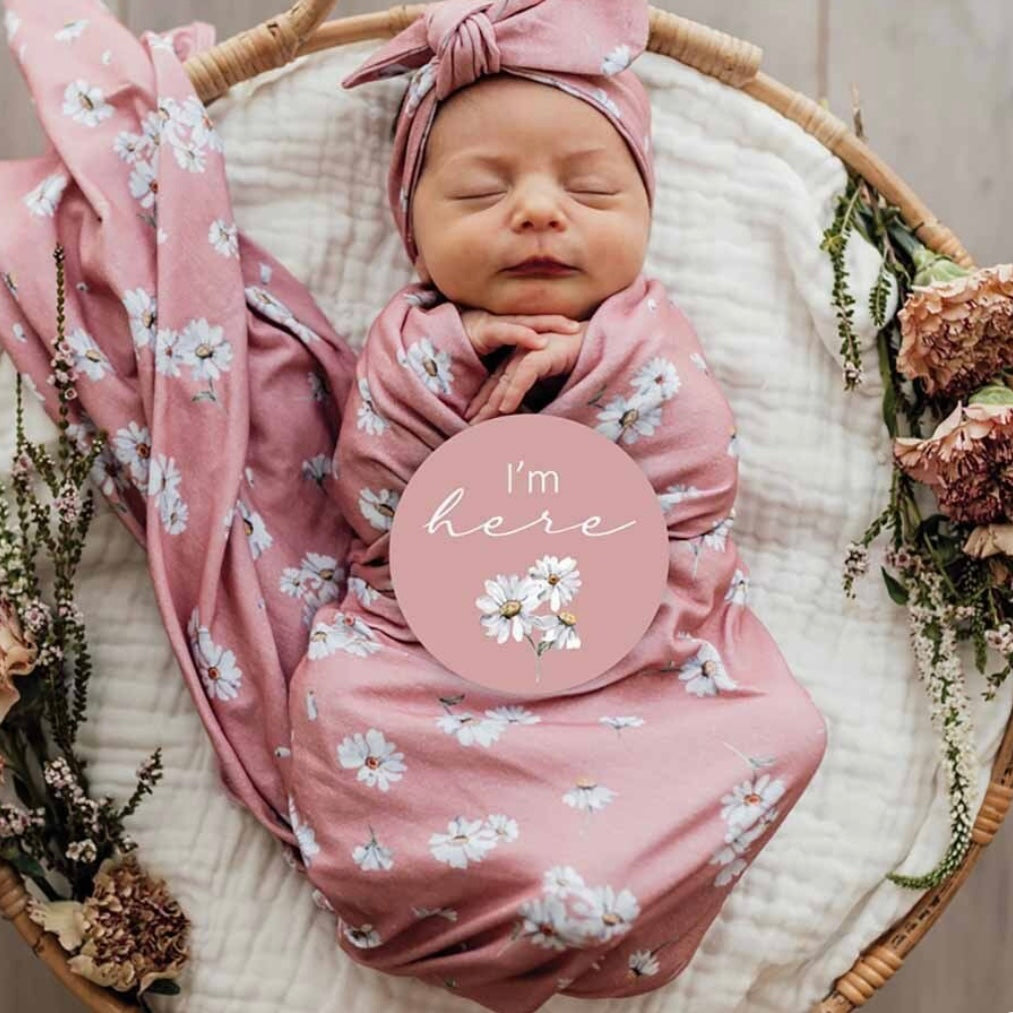 Snuggle Hunny / Jersey Wrap Set - Daisy