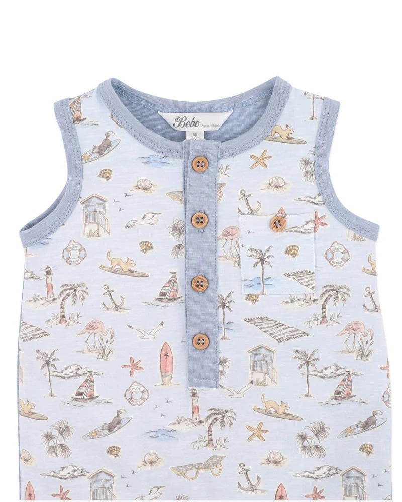 Bebe By Minihaha / Max Print Puppy Romper