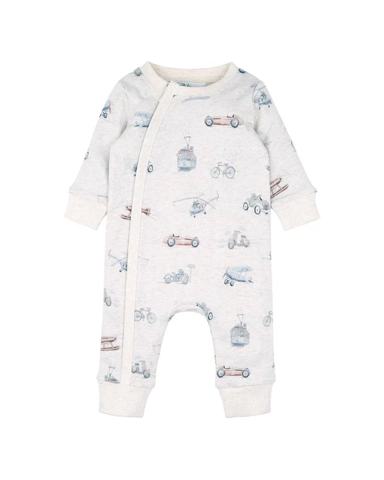 Bebe By Minihaha / Finley Print LS Zip Romper