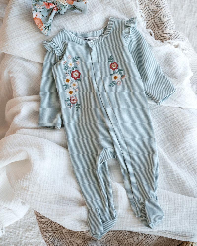 Bebe By Minihaha / Lyla Stripe LS Zip Onesie
