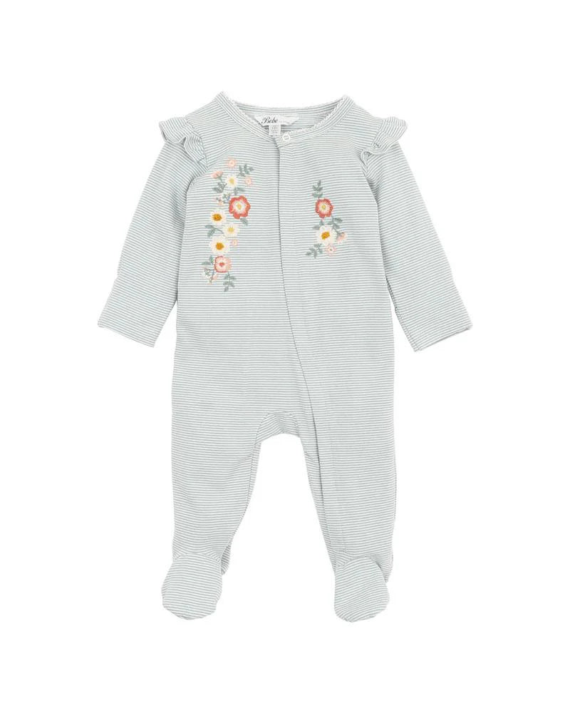 Bebe By Minihaha / Lyla Stripe LS Zip Onesie