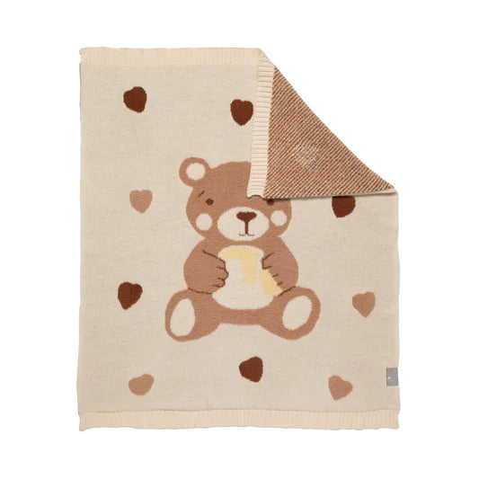Living  Textiles / Jacquard Pram Blanket Cuddly Bear