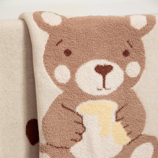 Living  Textiles / Jacquard Pram Blanket Cuddly Bear