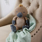Living Textiles / Cotton Knitted Pram Blanket Checkered Seafoam