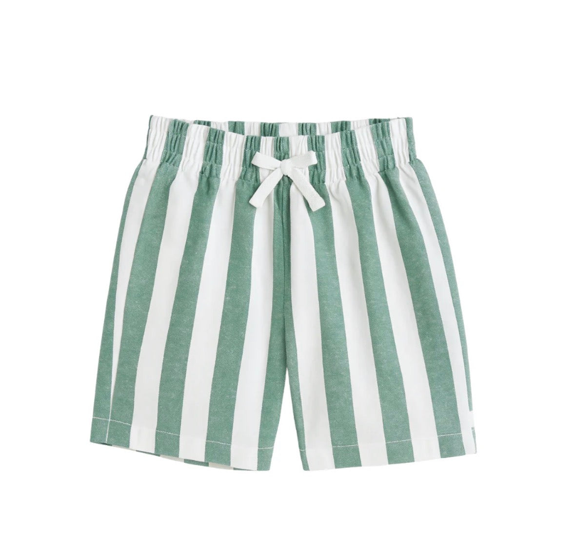 Confetti Kidz / Linen Shorts - Classic Green Stripe