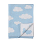 Living Textiles / Cotton Knitted Pram Blanket Cloud Whisper Blue