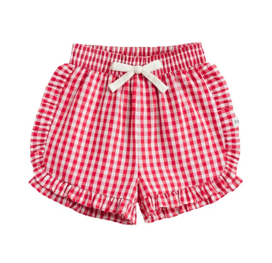 Confetti Kidz / Ruffle Shorts - Red Plaid