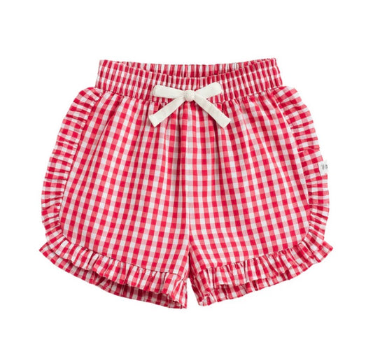 Confetti Kidz / Ruffle Shorts - Red Plaid
