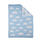 Living Textiles / Cotton Knitted Pram Blanket Cloud Whisper Blue