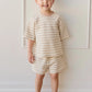 Jamie Kay / Waffle Leith Shorts - Staple Stripe Oat/Cloud