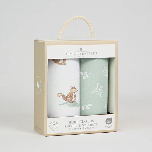 Living Textiles / 2 Pack Organic Burp Cloths Australiana