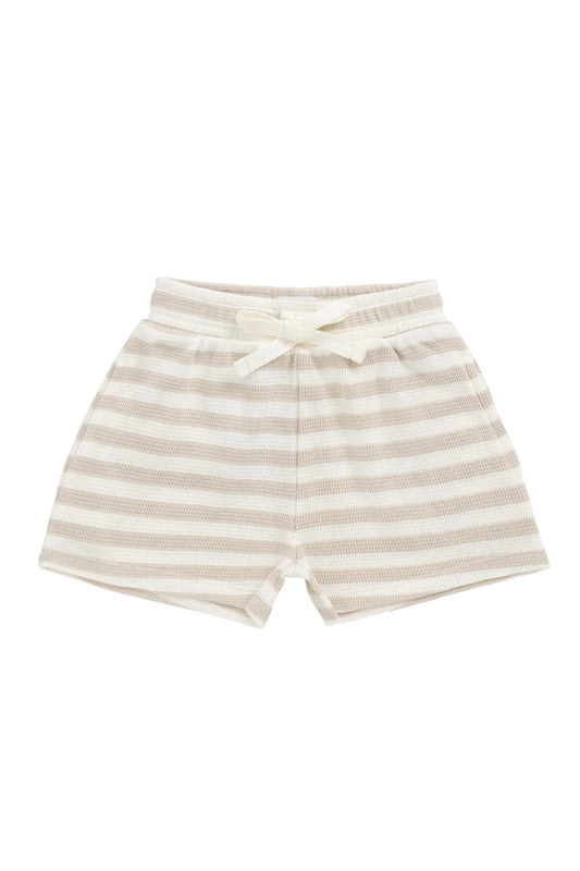 Jamie Kay / Waffle Leith Shorts - Staple Stripe Oat/Cloud