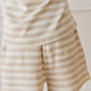 Jamie Kay / Waffle Leith Shorts - Staple Stripe Oat/Cloud