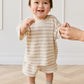 Jamie Kay / Waffle Leith Shorts - Staple Stripe Oat/Cloud