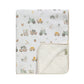 Living Textiles / Organic Jersey Sherpa Pram Blanket Tractor Ride
