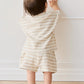 Jamie Kay / Waffle Leith Shorts - Staple Stripe Oat/Cloud