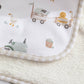 Living Textiles / Organic Jersey Sherpa Pram Blanket Tractor Ride
