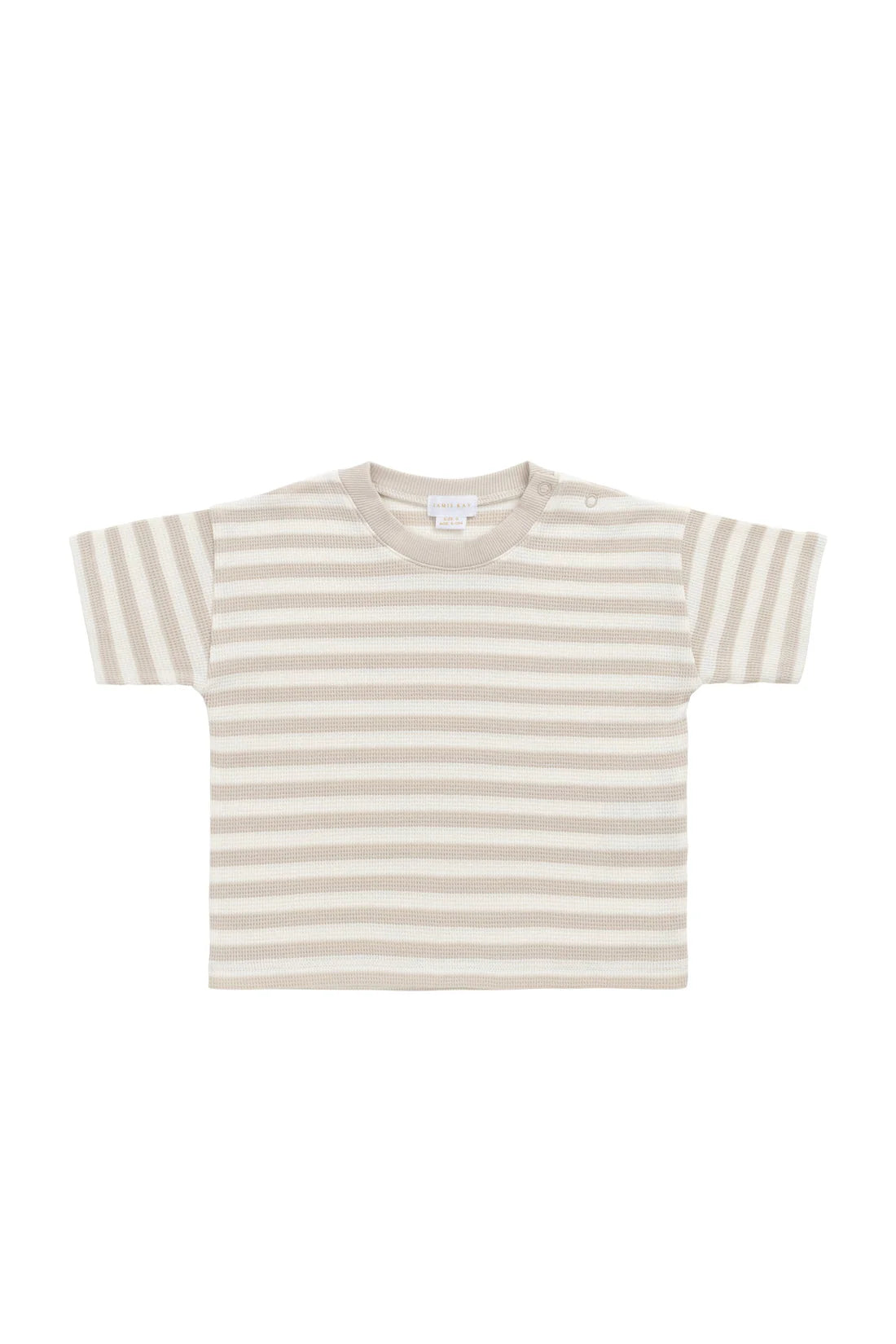 Jamie Kay / Waffle Leith Tee - Staple Stripe Oat/Cloud