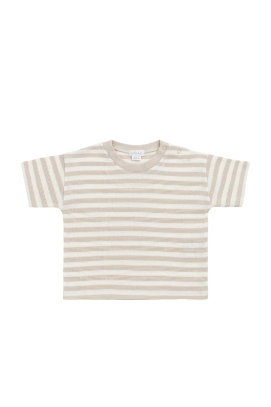Jamie Kay / Waffle Leith Tee - Staple Stripe Oat/Cloud