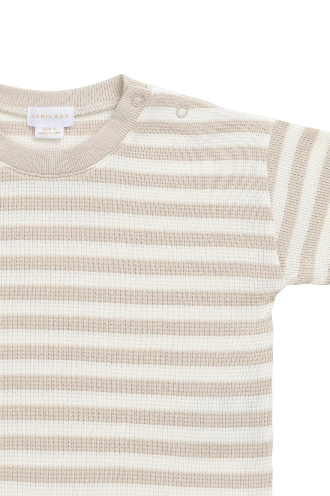 Jamie Kay / Waffle Leith Tee - Staple Stripe Oat/Cloud