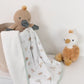 Living Textiles / Organic Jersey Sherpa Pram Blanket Australiana