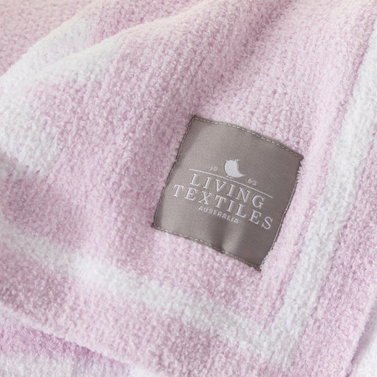 Living Textiles / Chenille Pram Blanket Purple Flower