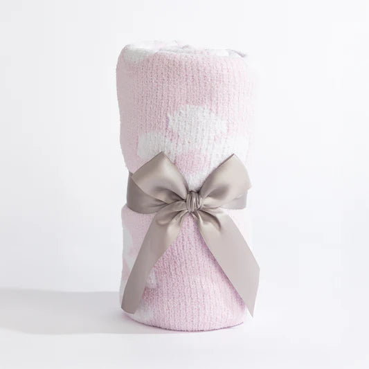 Living Textiles / Chenille Pram Blanket Purple Flower